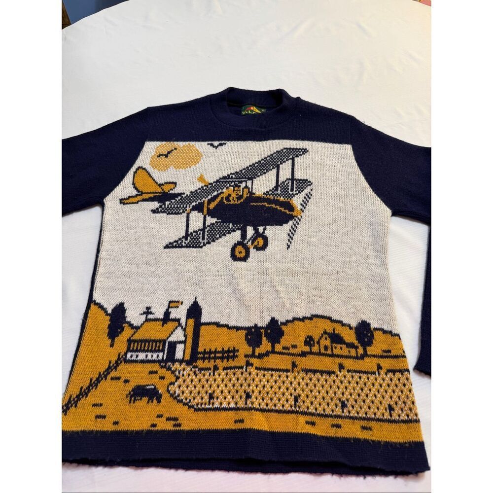 Alps Navy Blue Vintage Nordic Sweater Size Medium